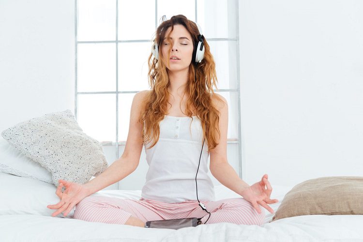 Using headphones while meditating