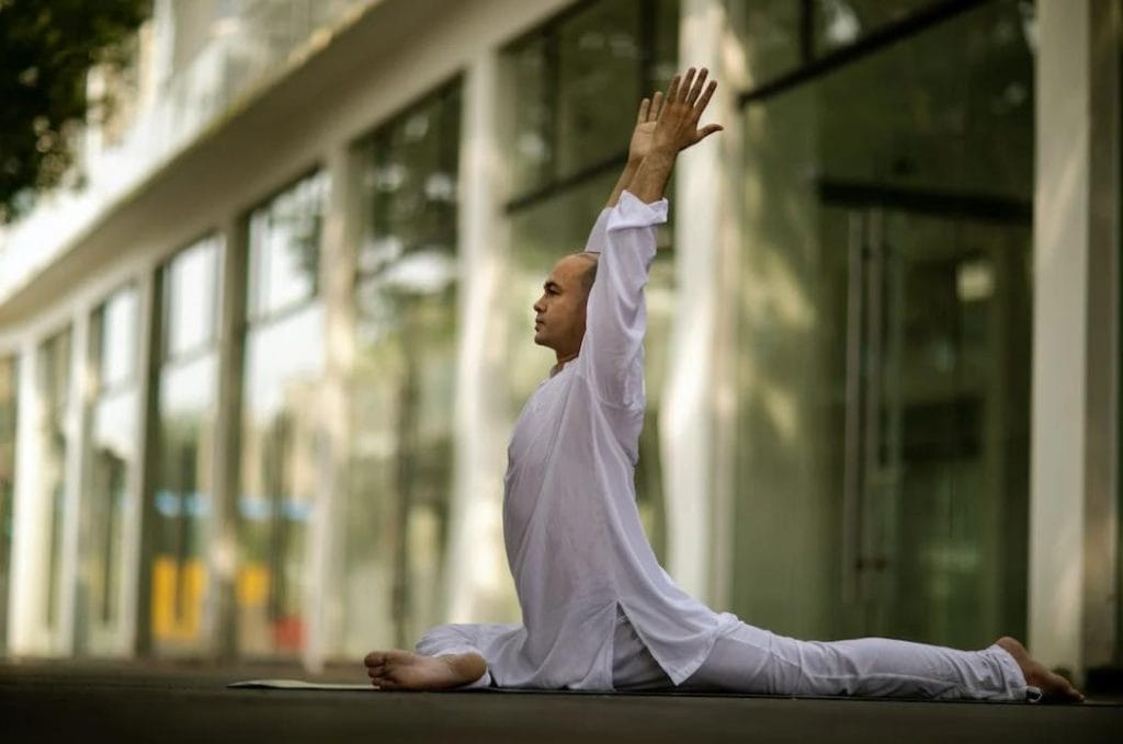 man in a yoga pose