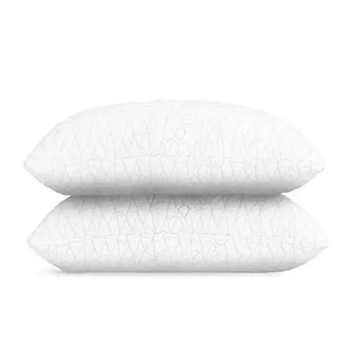 Coop Home Goods - Premium Adjustable Loft - Cross-Cut Hypoallergenic Certipur Memory Foam Pillow with Washable Removable Cooling Bamboo Derived Rayon Cover - King (2 Pack