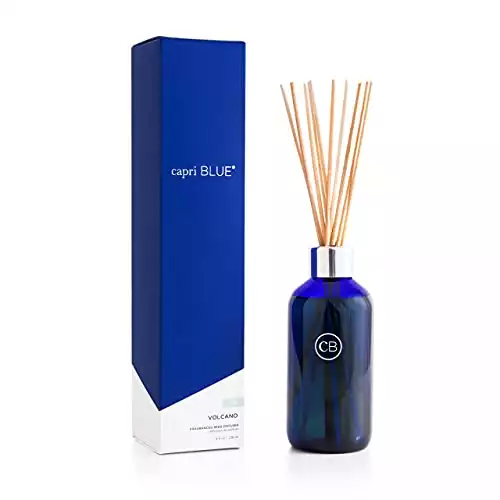 Capri Blue Reed Oil Diffuser - Volcano - Comes with Diffuser Sticks, Oil, and Glass Bottle - Aromatherapy Diffuser - 8 Fl Oz - Navy Blue