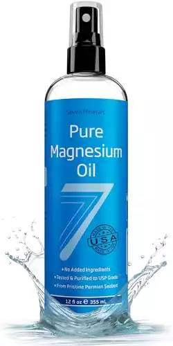 Pure Magnesium Oil Spray - Big 12 fl oz (Lasts 9 Months) - USP Grade Magnesium Spray = No Unhealthy Trace Minerals - from an Ancient Underground Permian Seabed in USA - Free eBook Included