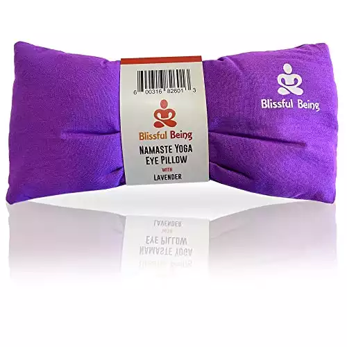 Blissful Being Lavender Eye Pillow - Weighted Eye Mask perfect for Savasana, Meditation, and Yoga - Weighted Sleep Mask - Soft, Organic Cotton (Purple)