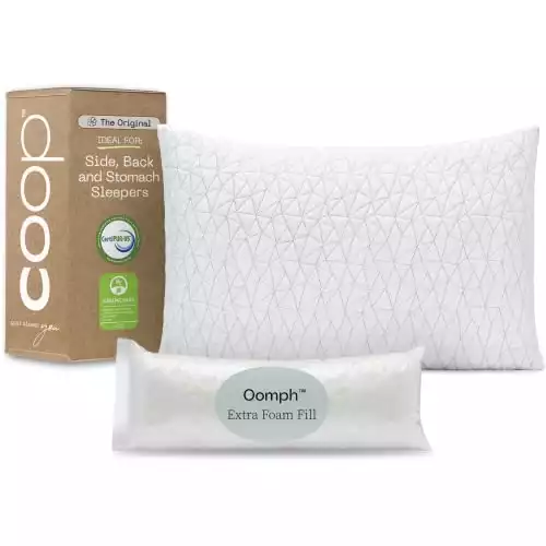 Coop Home Goods Original Loft, Queen Size Bed Pillows for Sleeping - Adjustable Cross Cut Memory Foam Pillows - Medium Firm for Back, Stomach and Side Sleeper - CertiPUR-US/GREENGUARD Gold
