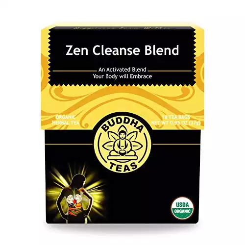 Buddha Teas Organic Zen Cleanse Blend - OU Kosher, USDA Organic, CCOF Organic, 18 Bleach-Free Tea Bag