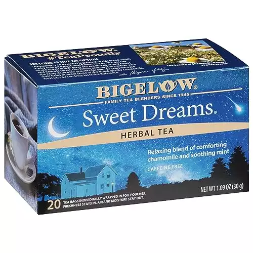 Bigelow Tea Sweet Dreams Herbal Tea, Caffeine Free, 20 Count (Pack of 6), 120 Total Tea Bags